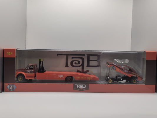 M2 Machines Hauler CHASE TAB 1968 Chevy C60 Truck and 1969 Camaro Funny Car